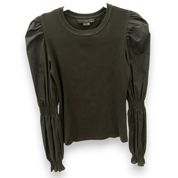 Veronica Beard "Fawn" cinch puff-sleeve top, XS - Picture 2 of 4